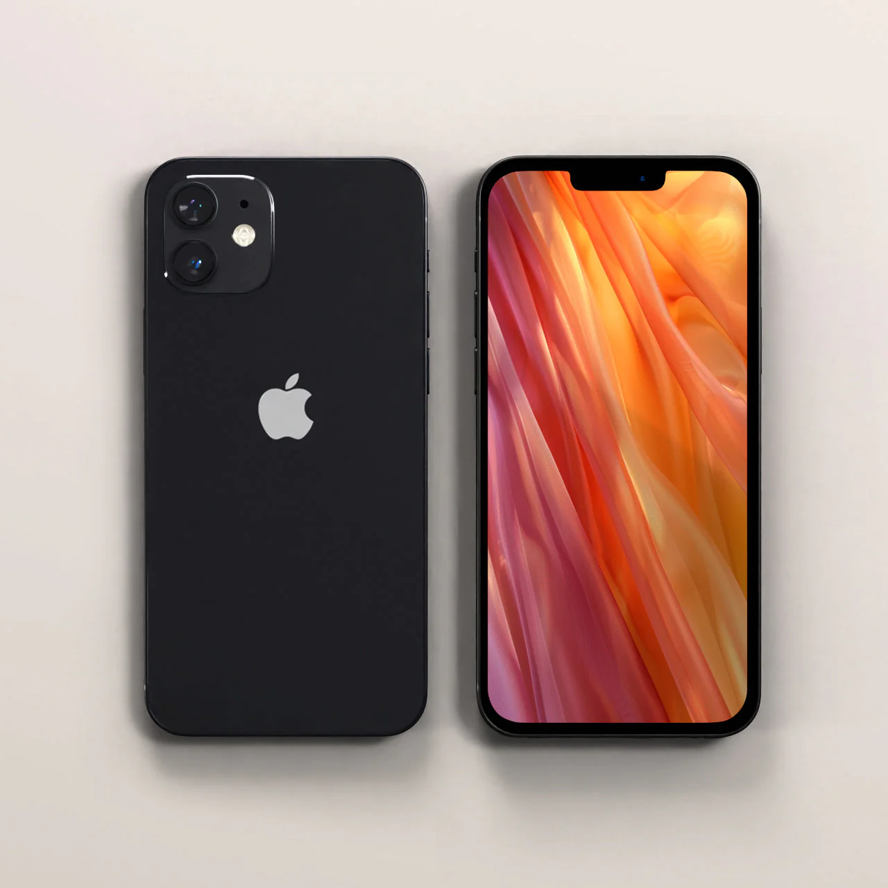 iPhone_12_-_Black_-_Flat.-cropped_34e33e83-f252-47c3-9928-2582586816a7 iPhone 12 سعة 64 جيجابايت (غير مقفل) - الصورة 1